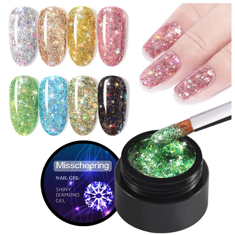 nail art shiny platinum gel nail polish uv gel nail polish with 8 colors wholesale  private label  customized