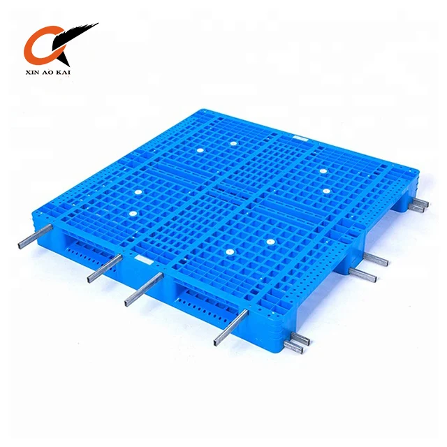 
HDPE steel reinforced 4-way warehouse food grade heavy shelf plastic pallet 