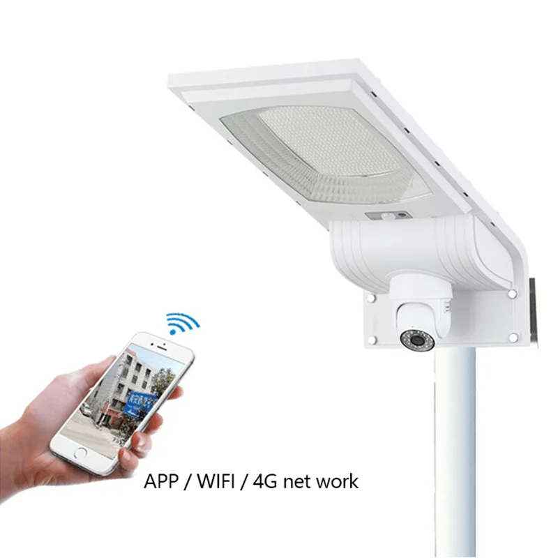100W 200W 300W IP66 APP 4G Network WIFI Voice Communication 1080P Comprehensive Integrated Solar Street Light With CCTV Camera