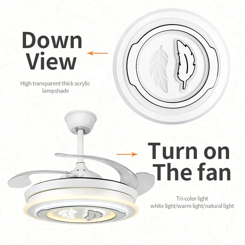  design fan with light for home remote control modern ceiling fans vintage led