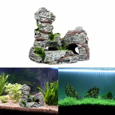 Aquarium Hideaway Rock Cave for Aquatic Pets to Breed, Play and Rest, Safe and Non-Toxic Ceramic Fish Tank Ornaments