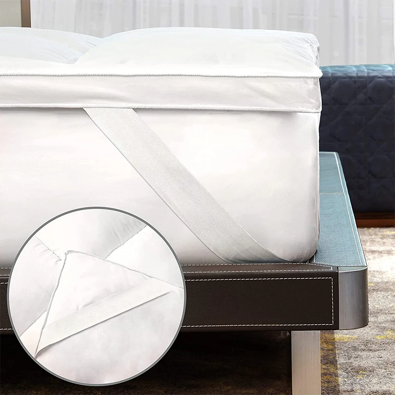 Wholesale 100% cotton fabric soft plush down alternative microfiber filling Quilted Hotel Mattress Topper with elastic