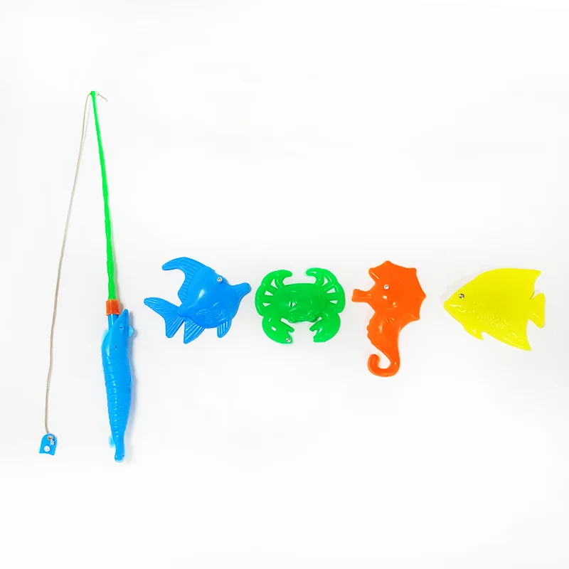 Plastic Fishing Toys Game Set For Kids Water Table Party Floating Fish Ocean Sea Animals Magnet Toys
