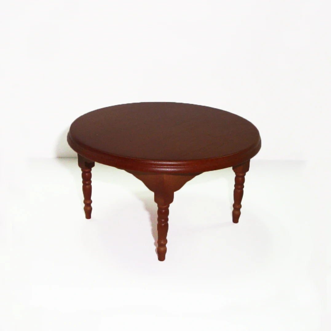 Doll house table furniture miniature 1:12 Wooden Mini Round table QW60288