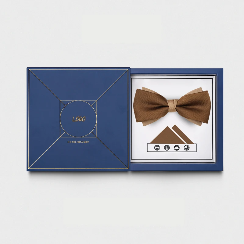 Adjustable Bowtie and Pocket Square Men Bowtie and Handkerchief Solid Color Double Fold Pre-Tied Bow Tie for Wedding Party