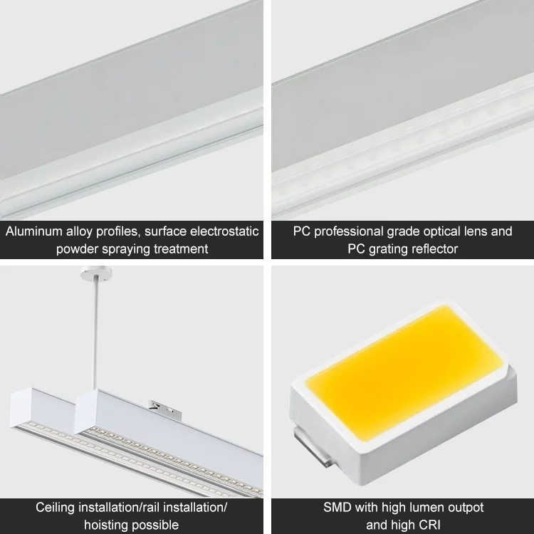 China Wholesales Price Office 60w Aluminum Suspend Ceiling Mounted Led Linear Tube Light