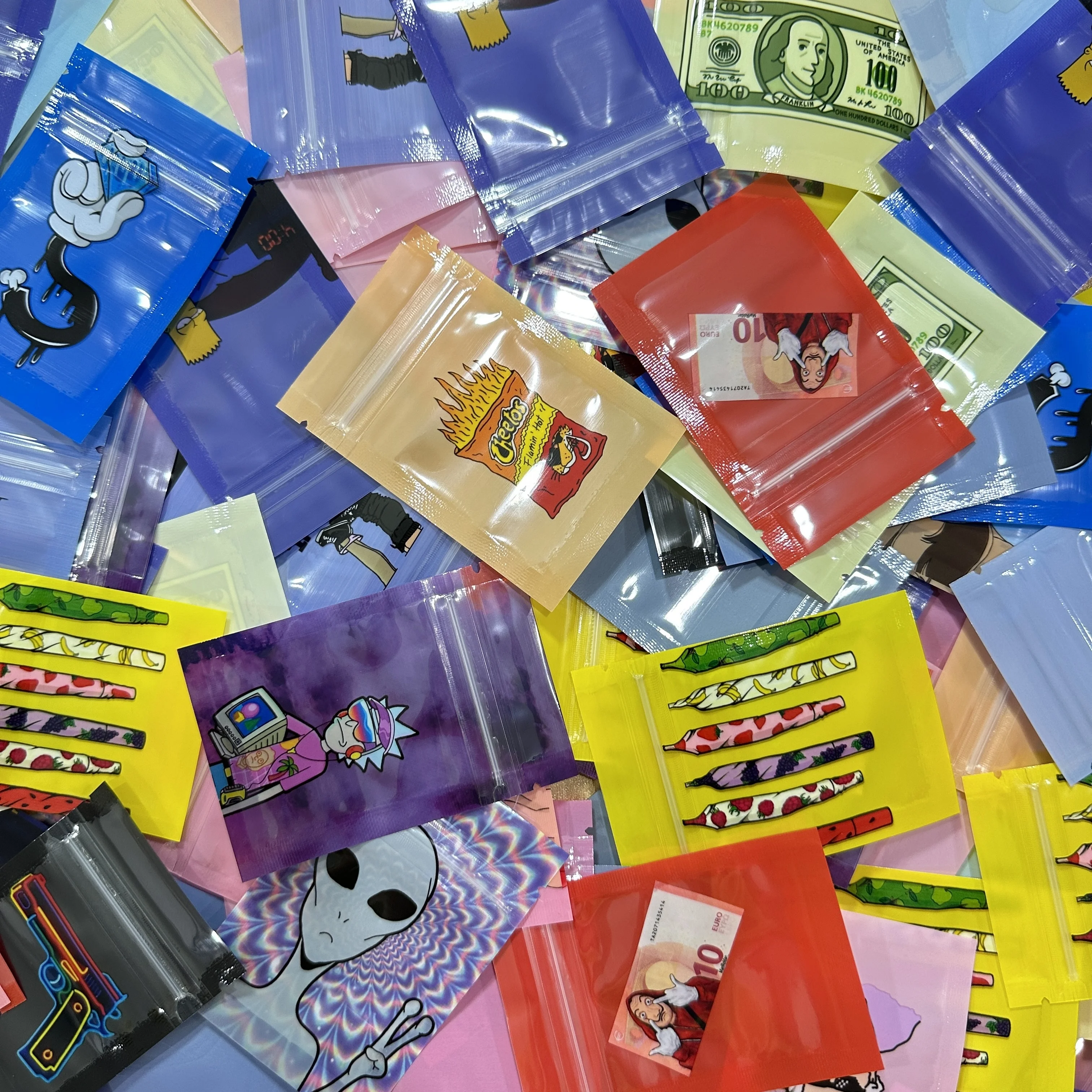100  PCS 6x9cm Clear Zip Lock Bag Smell Proof Cookie Packaging Customized Logo Cigar Bags Colors  Small Pouches Gift Bags