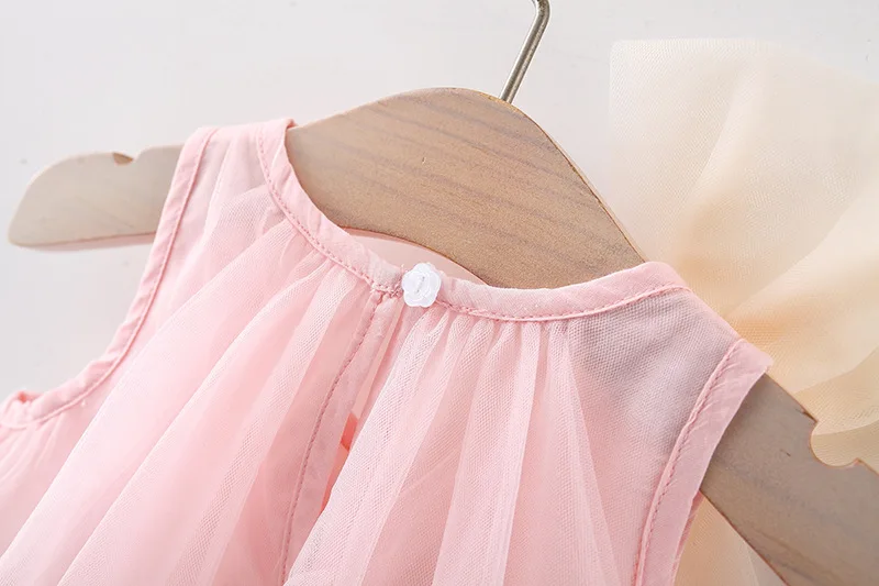 Baby Dress Girls Summer sweet multi-colored bow sleeveless gauze princess dress
