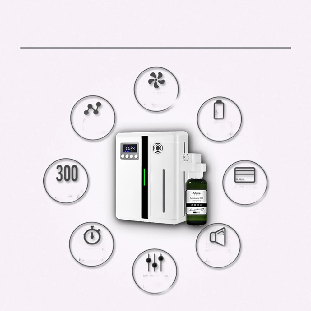 Scent Machines With Fan Inside HVAC 500m3 Aroma Unit Diffuser 300ml Air Purifier For Large Area Hotel Lobby Home Fragrance