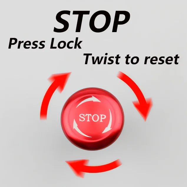 22MM  red mushroom metal rotary latching power control switch waterproof emergency stop button switch