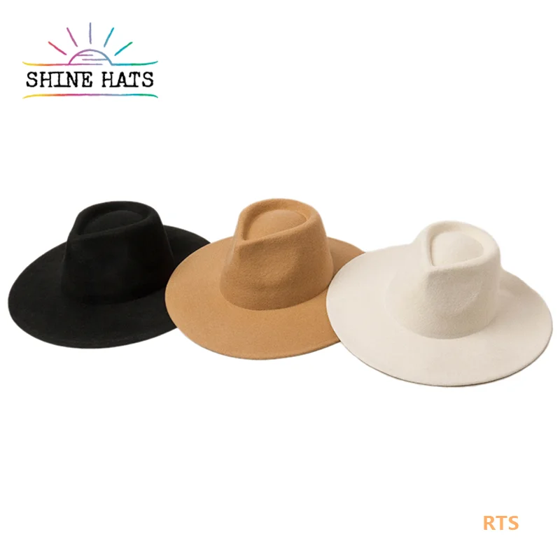 Shinehats OEM sombrero caballo 100% wool australian 10 cm brim dress hat wholesale