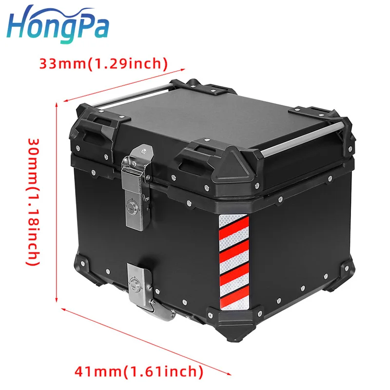 Motorcycle Top Box Top Case Tail Boxes Aluminum 45L Motorcycle Rear Box Delivery Food Trunk