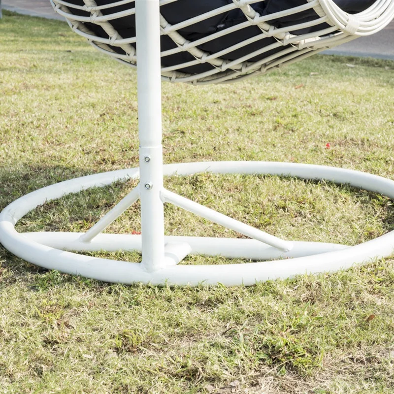 Hanging Curved Chaise Lounge Chair Swing for Backyard indoor outdoor Patio Porch hammock durable wicker rattan weave metal frame