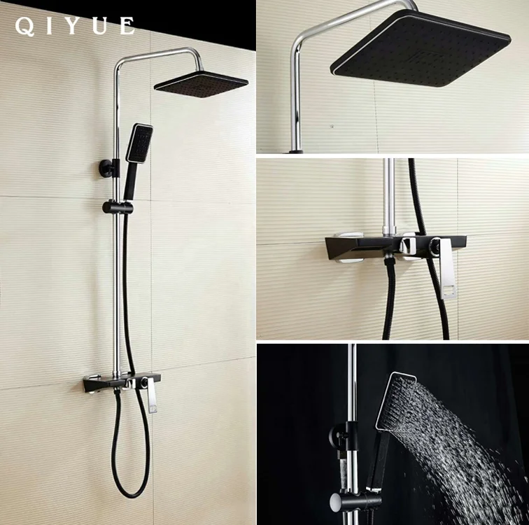 China bathroom hot and cold conceal italian shower mixer, black painted retro shower