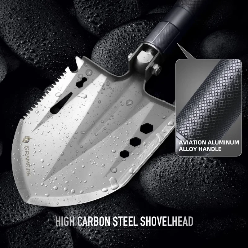 Zune Lotoo Survival Folding Shovel 18 in 1 Multitool Tactical High Carbon Steel Entrenching Tool Portable Camping Shovel