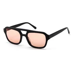 New Trending Retro Classic Double Bridge Oversized Acetate Sunglasses For Women Custom Logo Designer Sun Glasses