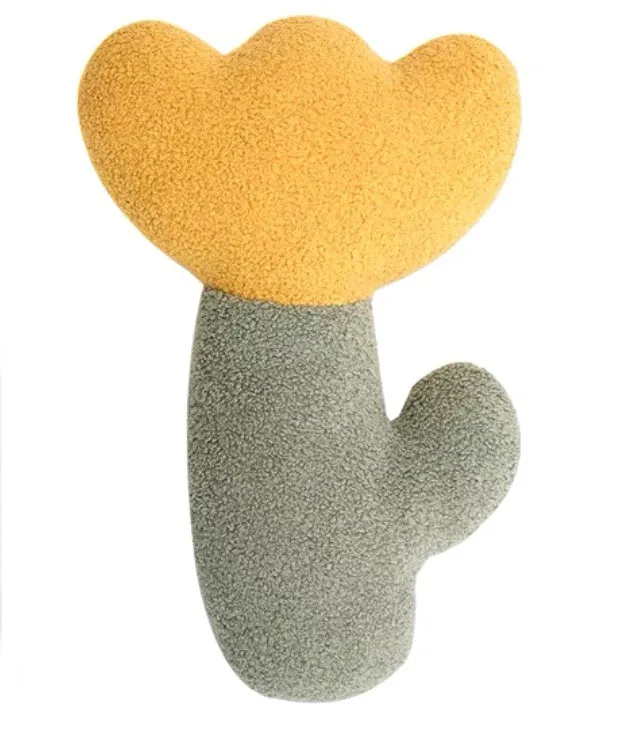 Cute Tulip Flower Pillow Teddy Velvet Shaped Decoration Sofa Toy Cushion Flower Plush Cushion