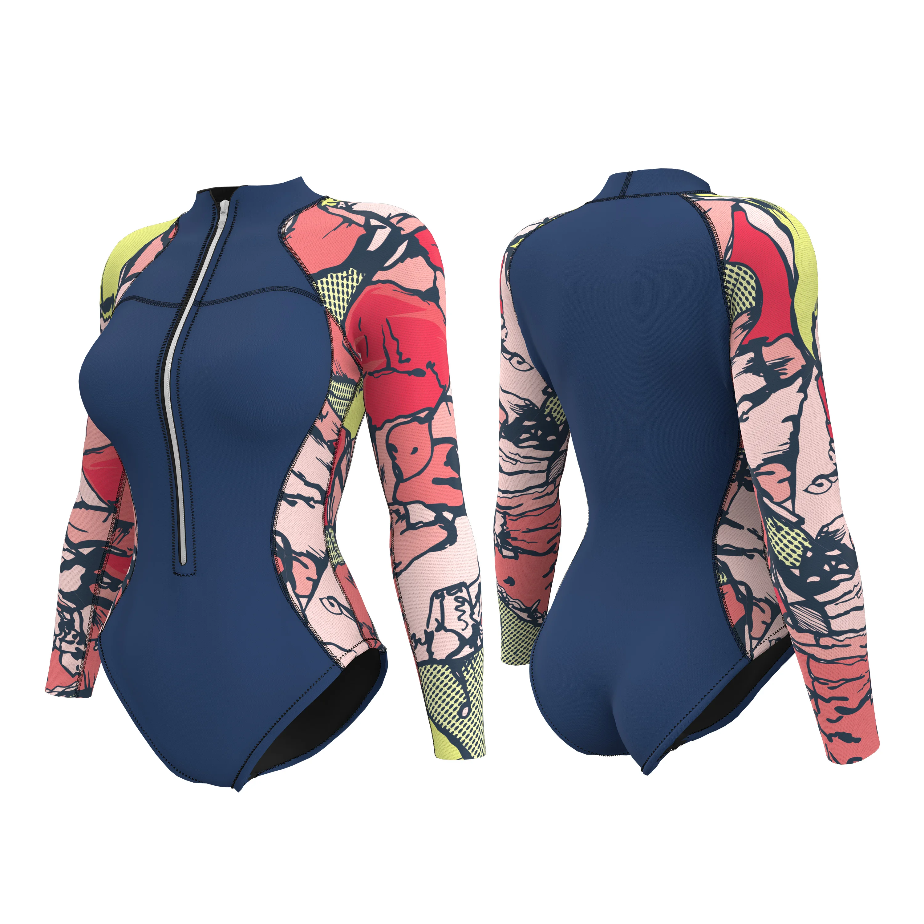 Женский гидрокостюм с короткой молнией спереди, влажный компрессионный термокостюм для серфинга, подводного плавания, ныряния с аквалангом