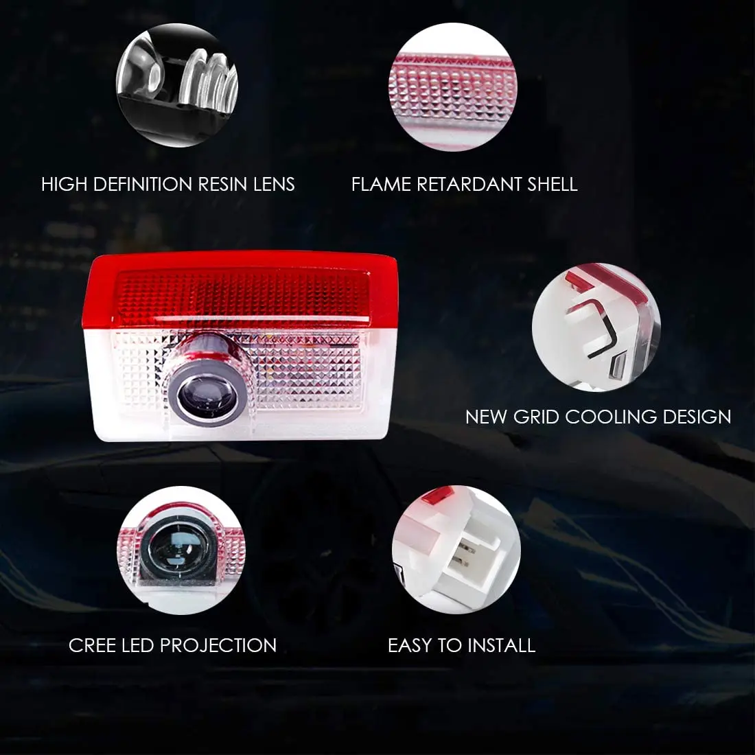 LED Car Door Ghost Shadow Logo Projector Light For Mercedes Benz A C E M Class W176 W205 W212 W166 AMG E630 ML250 A180 C200
