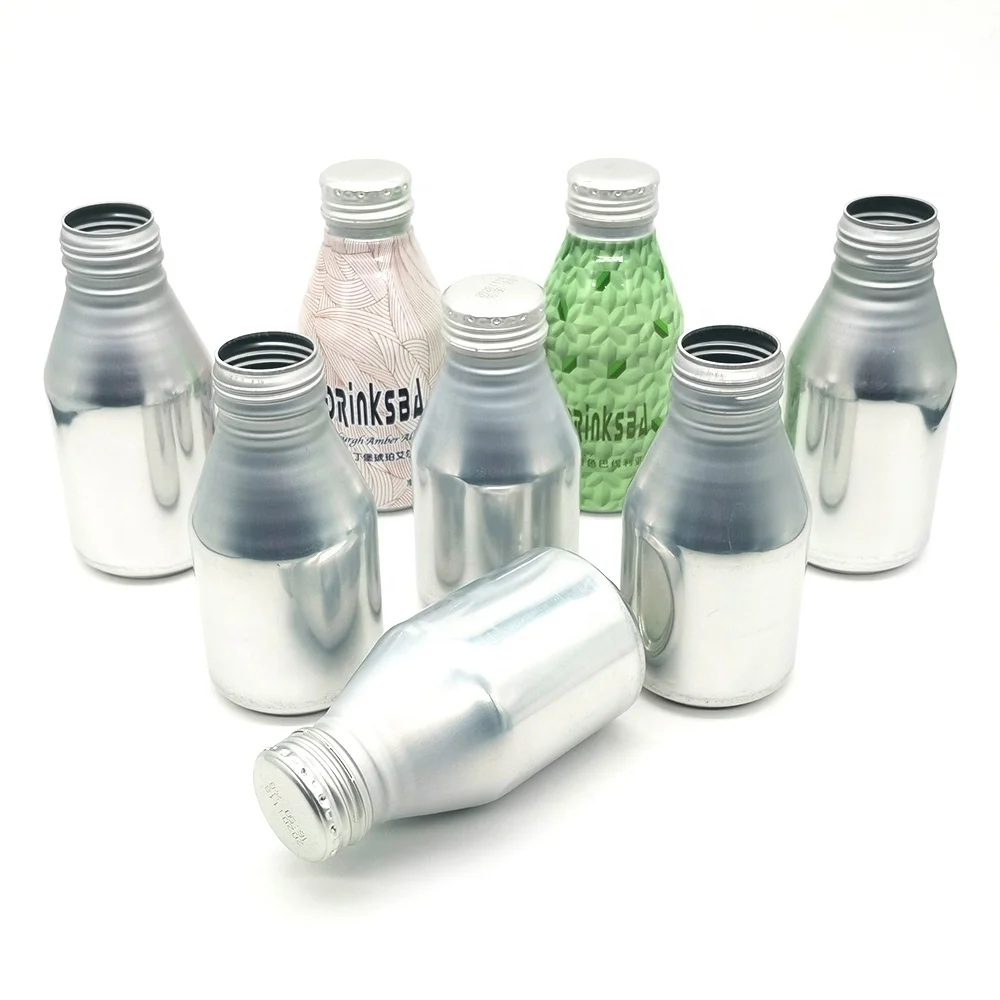 wholesale food grade 200ml 250ml 330ml 500ml recycled aluminum soft drinking bottle