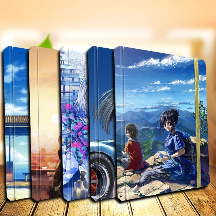 Cartoon Student A5 Anime Paper cute notebook with elastic band