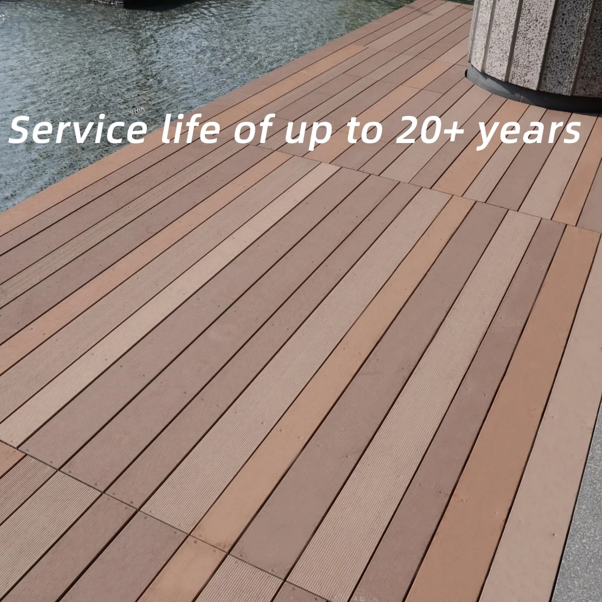 Терсель, устойчивый к УФ-выцветанию, Прочный композитный настил из ДПК, прочный настил из ДПК, садовый настил