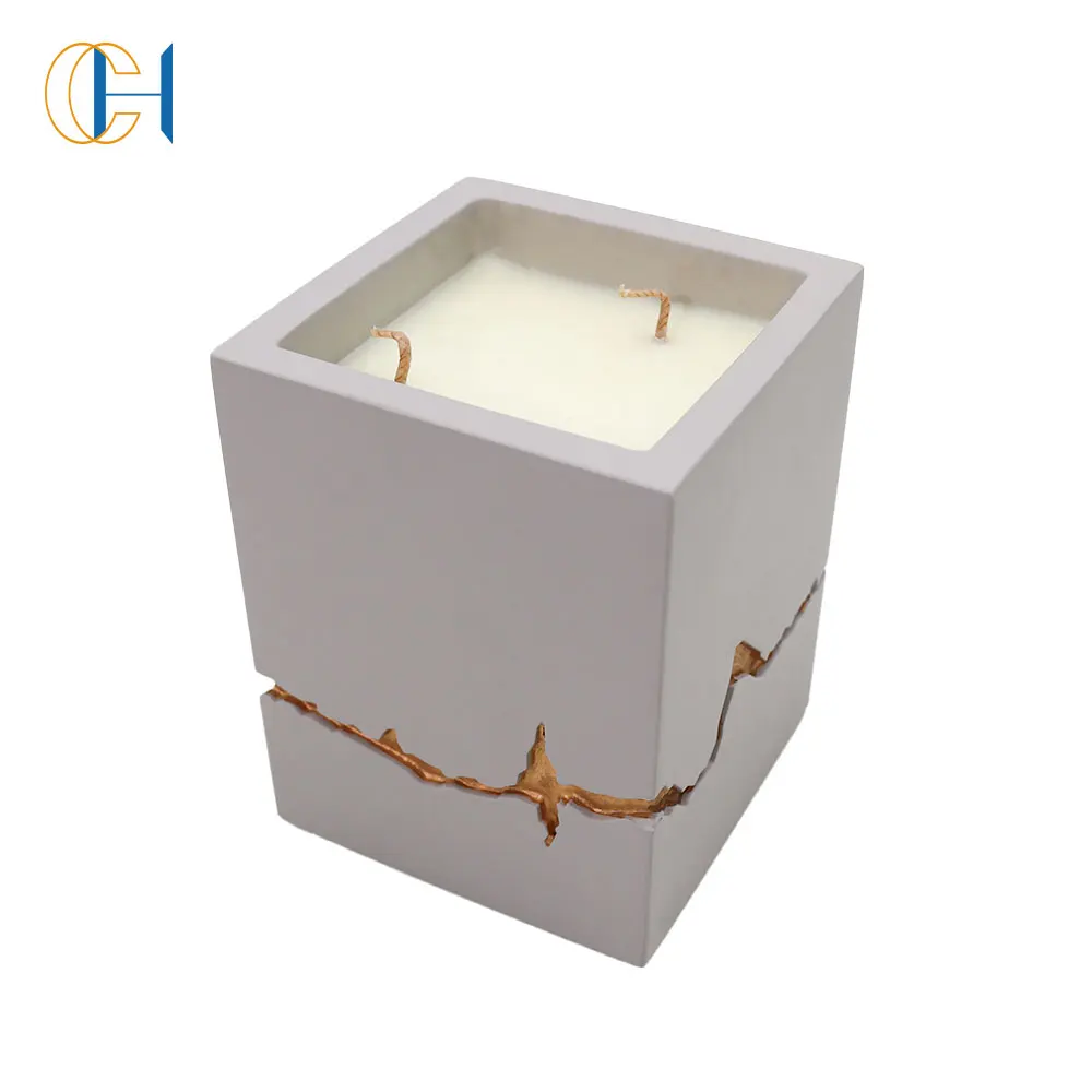 C&H Hot Selling Mountain Cracks Two Wicks Home Fragrance Crystal Dried Flower Healing Romantic Luxury Soy Wax Scented Candles