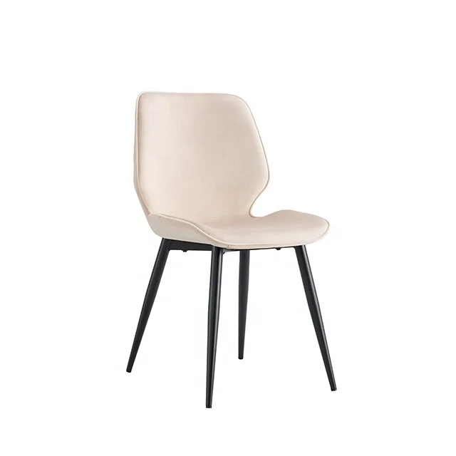 Hot Sale Dining Furniture Modern Velvet High Back Chair Black Dining Chair With Metal Legs