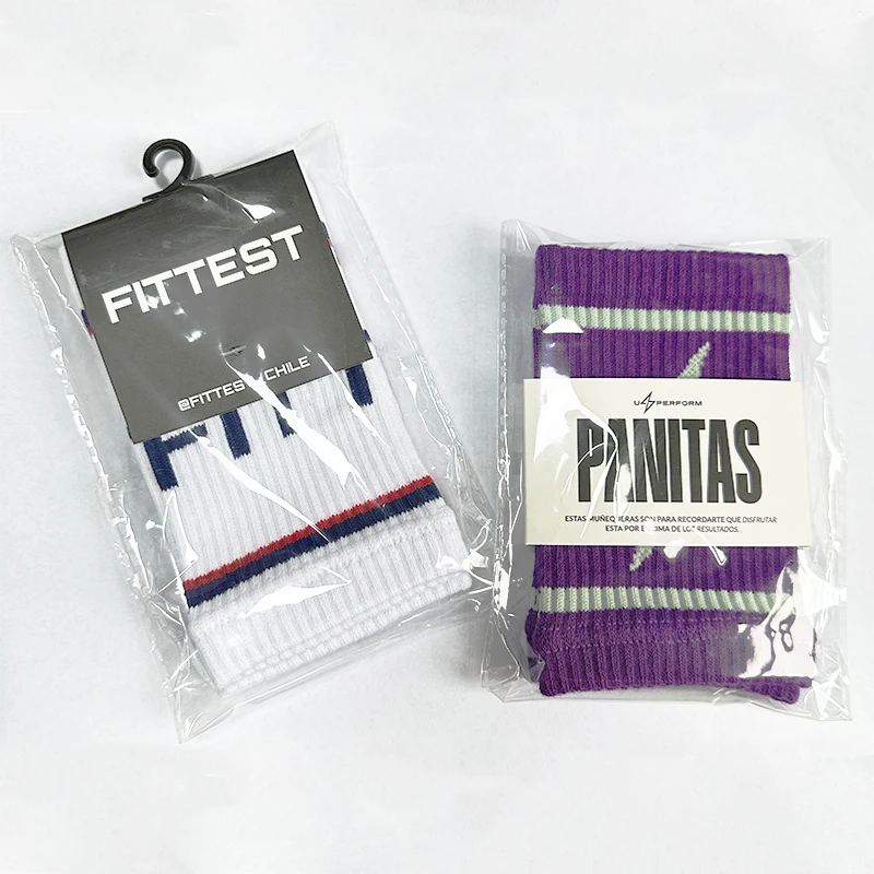 Custom Cross Fit sweatbands Sweat bands with logo cotton/nylon sport wrist band Wrist guards for Women and men