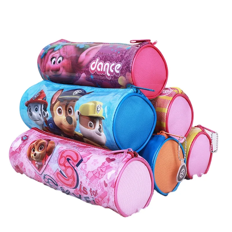 
Custom Disney Character Frozen Cartoon Clear Zipper Pencil Case PVC Pencil Pouch Pen Bag for School Office Stationery Round 