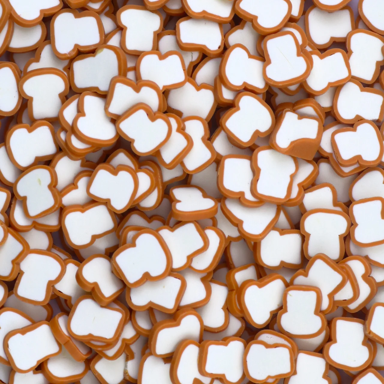 500G 10MM Miniature Food Toast Bread Polymer Clay Sprinkles Slices for Slime DIY Craft Art Decoration Nail Tumblers
