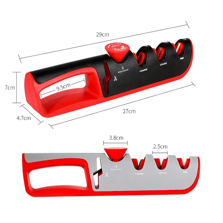 4 in 1 kitchen sharpening knife stainless steel adjustable manual knife sharpener