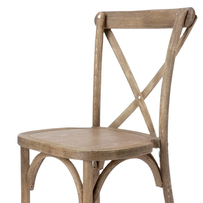 Bistro Restaurant Wood Cross Back Bar Chair Wedding Hotel Furniture X Chair