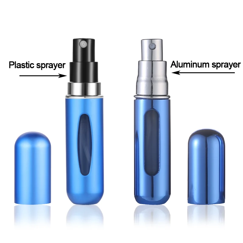Portable 5ML Glass Aluminum Bottle Cosmetic Container Travel Mini Pocket Perfume Atomizer Refillable Perfume Spray Bottles