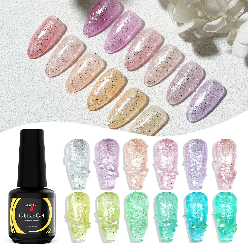 Glitter Color Gel High Quality Organizador Vernis Permanent Professionnel Ongle Nail UV Gel