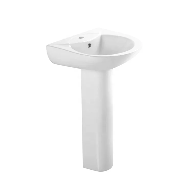 AIDI European Classic Bathroom Wash Basin Shell Shape 12L Ceramic Pedestal Sink