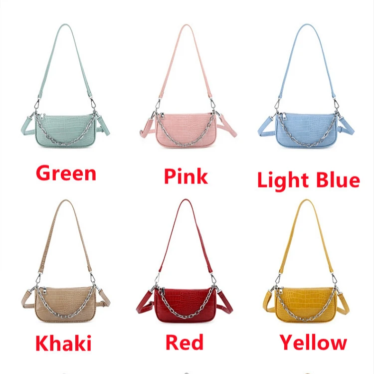 2021 Hot Sale Eco-friendly Genuine Alligator Leather Adjustable Chain Strap Zipper Cute Ladies Mini Shoulder Bags for Women