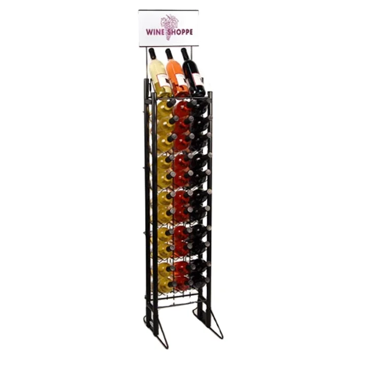 Spirit wine display rack/floor standing wine display shelve/metal wine bottle holder for promotion retail store