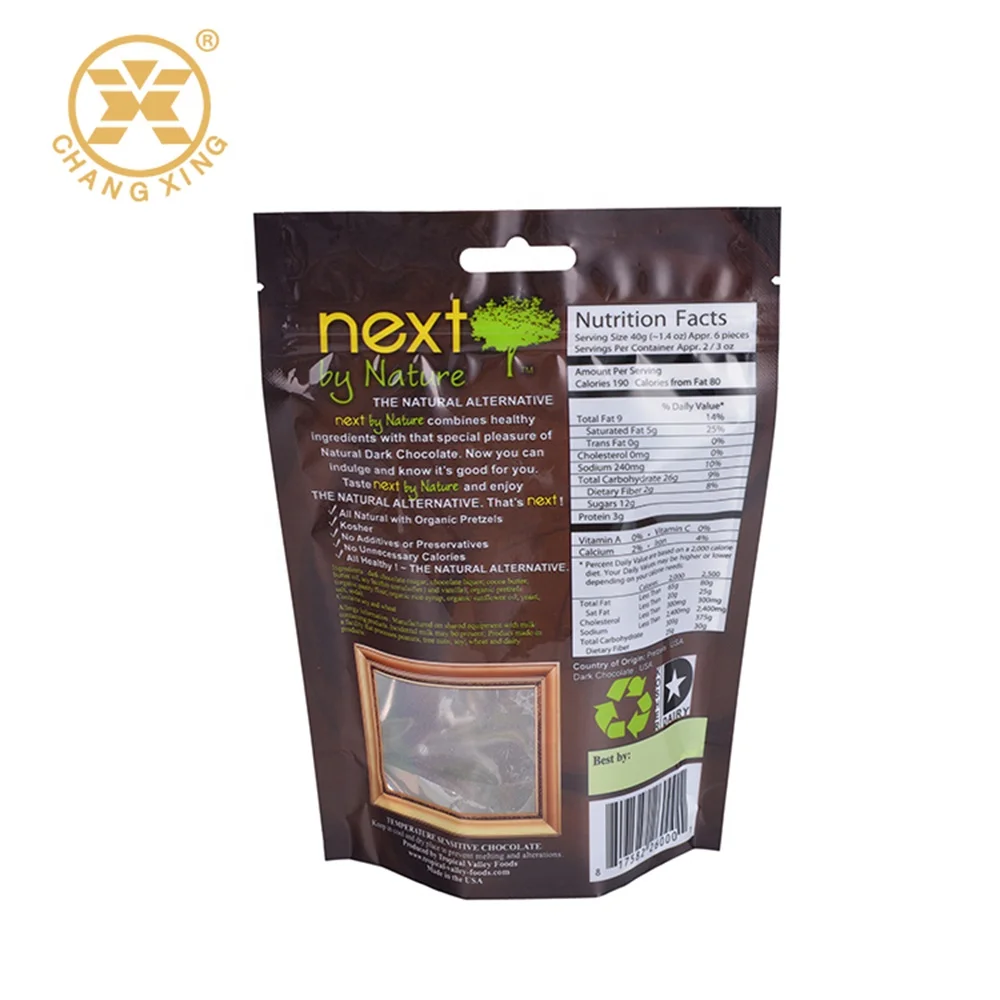 USA popularity organic dried fruit snacks bag Aluminium Stand Up organic dark chocolate coated dried fruits nuts bag