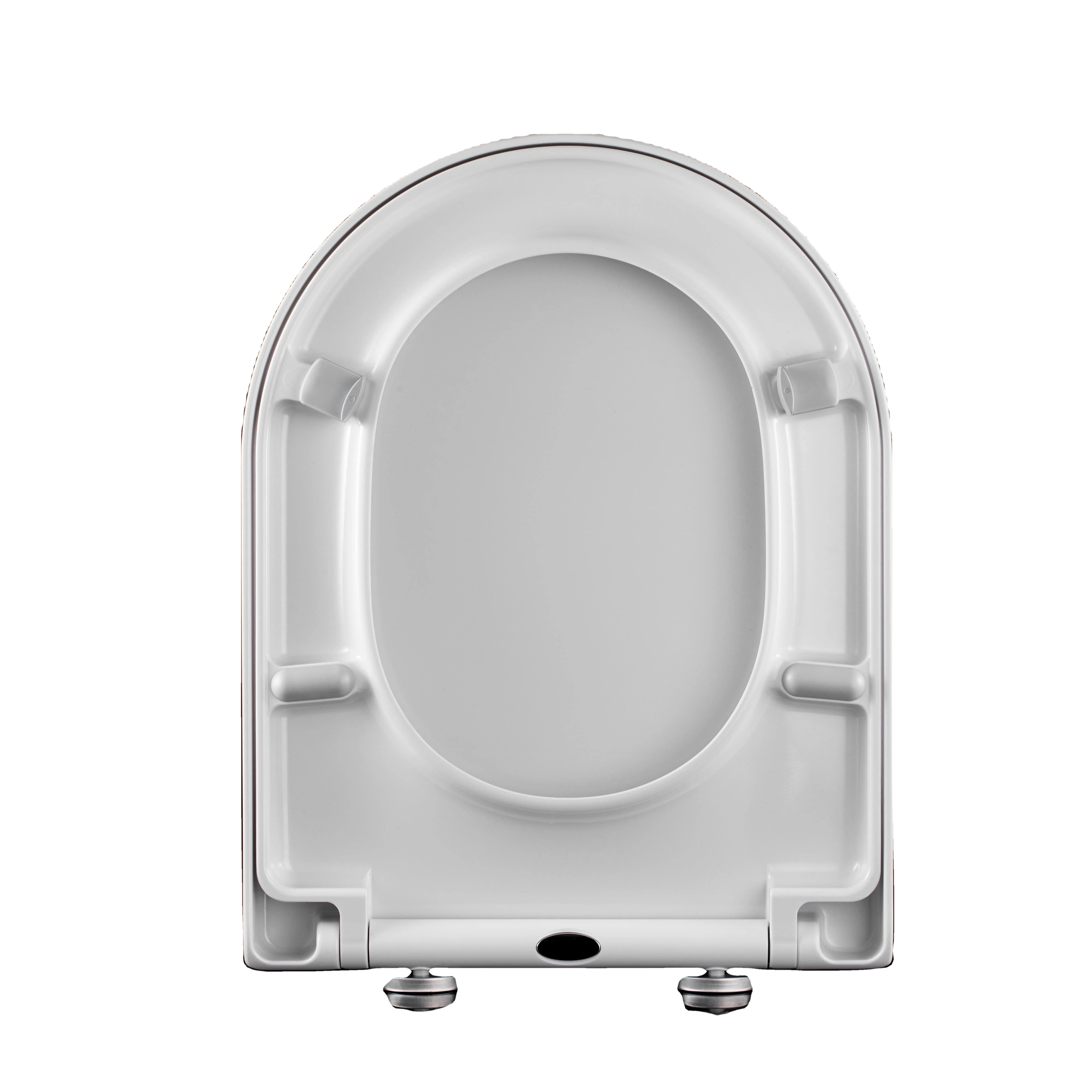 Easy clean  Quite soft close toilet bowl  wholesale D shape uf toilet seat in soft close