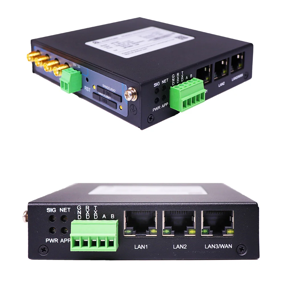 dual SIM card slot 3 Lan  4G industrial router