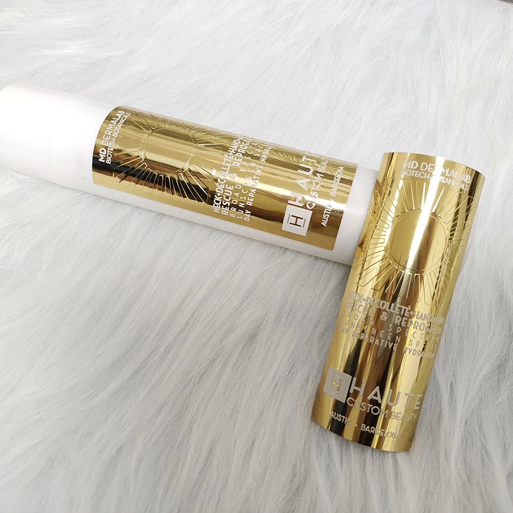 Label Luxury Cosmetic Glass Bottle Jar Packaging Sticker Gold OEM Personalised Perfume Metal Waterproof Aluminum Customized