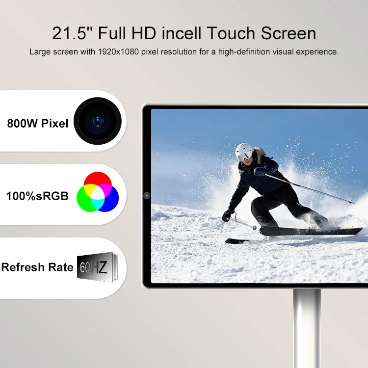 Capacitive Touch 6000Mah 1920*1080 2K Jcpc Bestietv Free Touch Screen Stand Tv Follow By Me Folding Screen Lcd