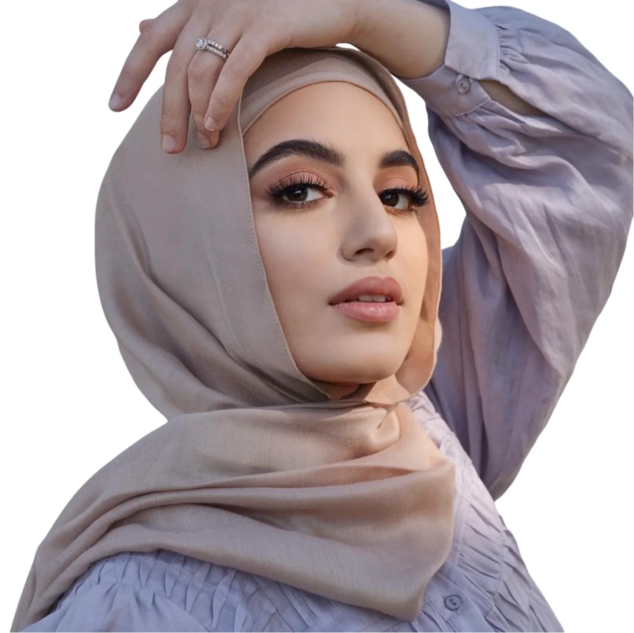 BESTELLA Brand Prefect Matching Hijab Set Matching Color Polyester Hijab With Inner Cap For Women Professional Customized Shawls