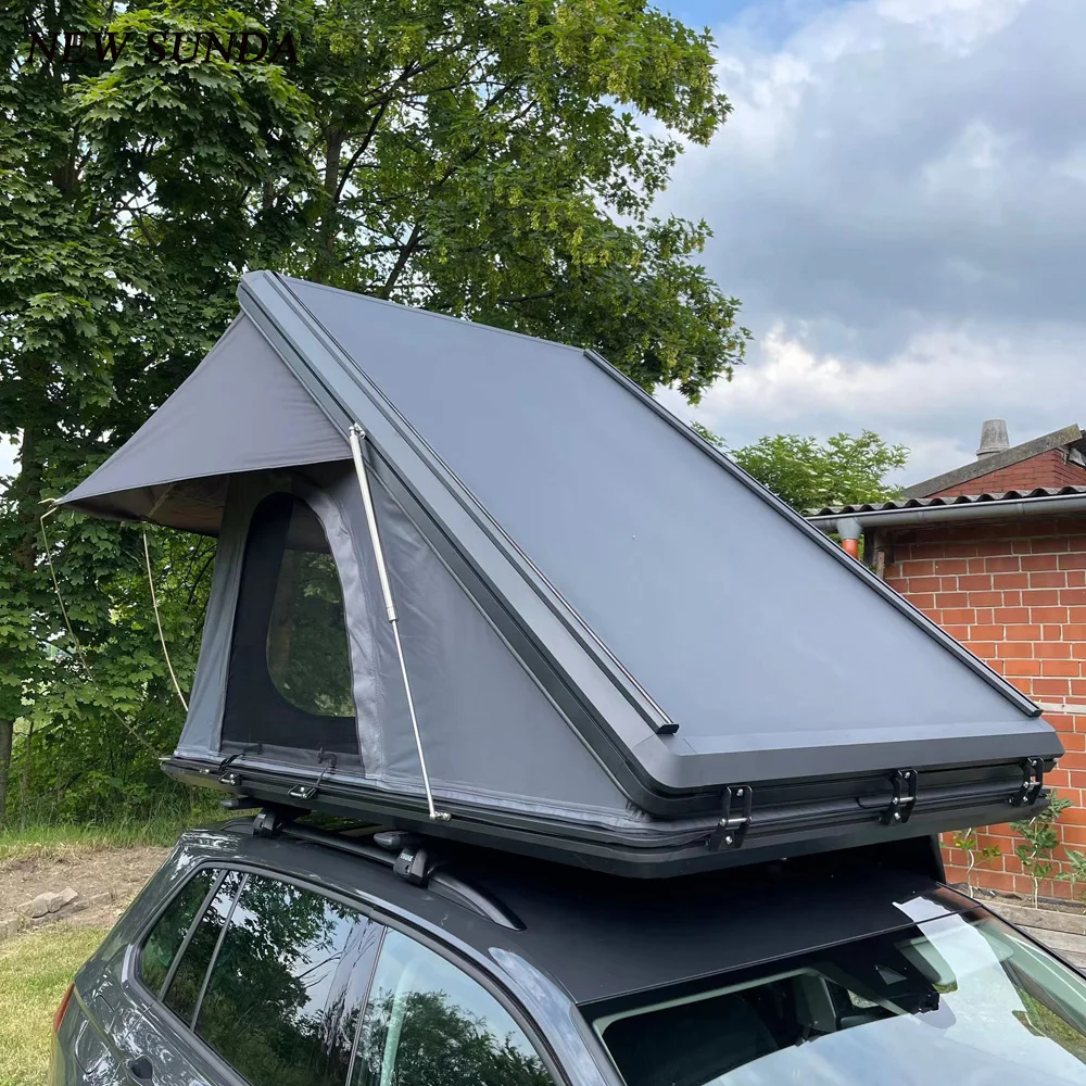 Suitable for Family Use Extra Large Car Hard Shell Aluminum Triangular Roof Top Tent