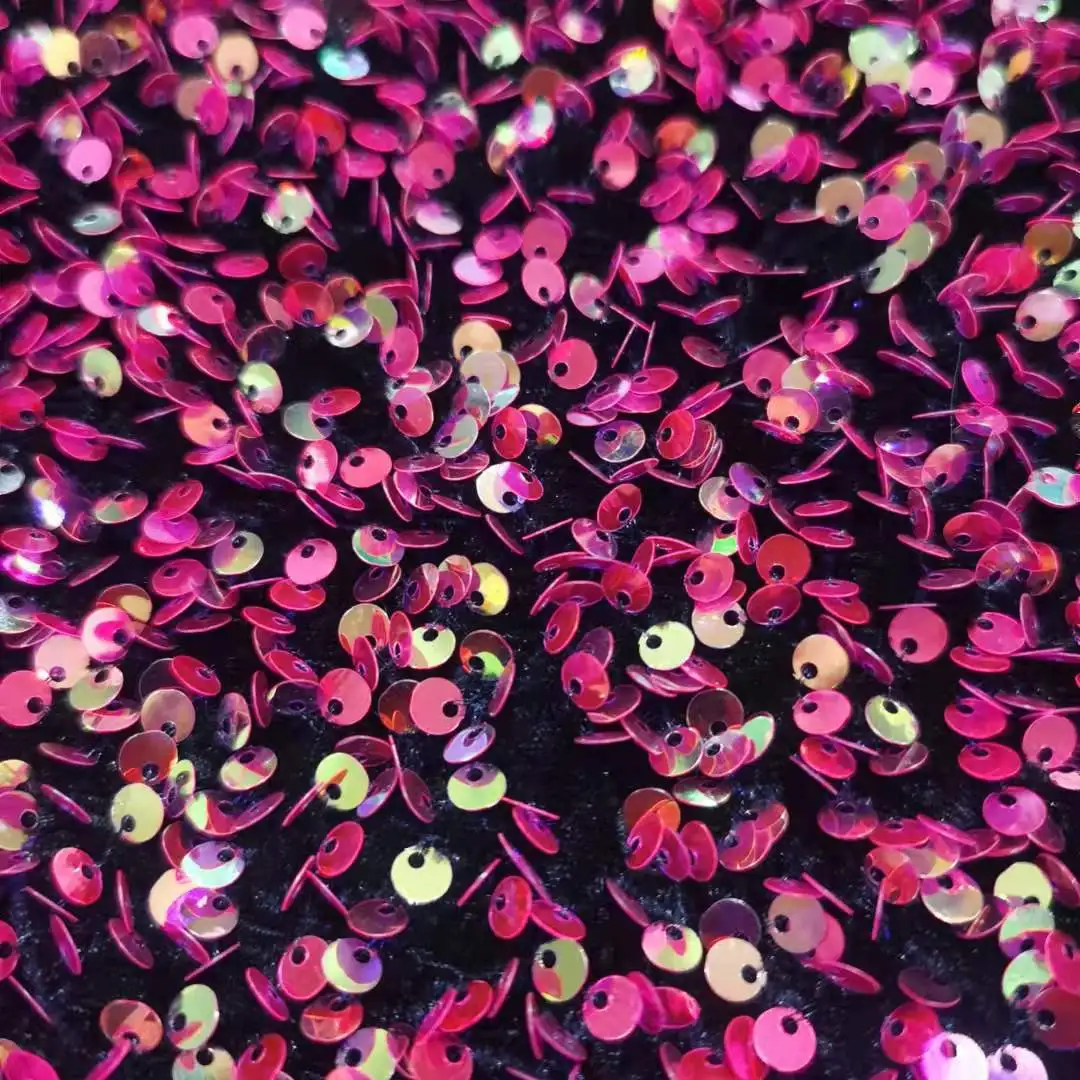 High Density Stretchy Velvet Sequin Fabric Wholesale Price Velvet Sequin Embroidery Fabric for Party Dress