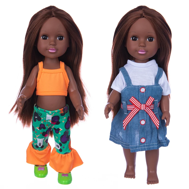 Коричневые прямые длинные волосы 35 см куклы для девочек на заказ детские