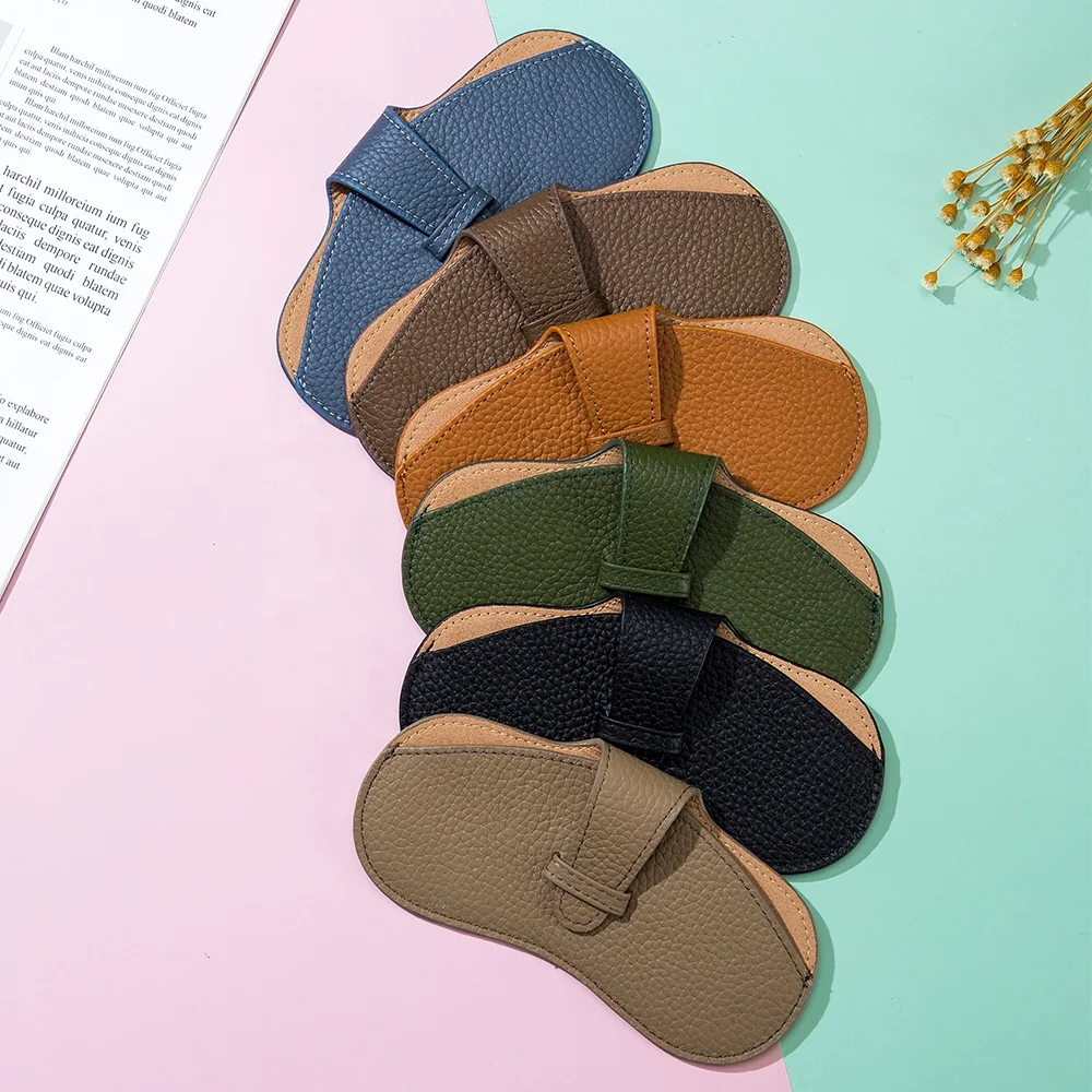 New Designer Fashion Genuine Leather Custom Logo Glasses Case Sunglasses Case Eyeglass Pouch