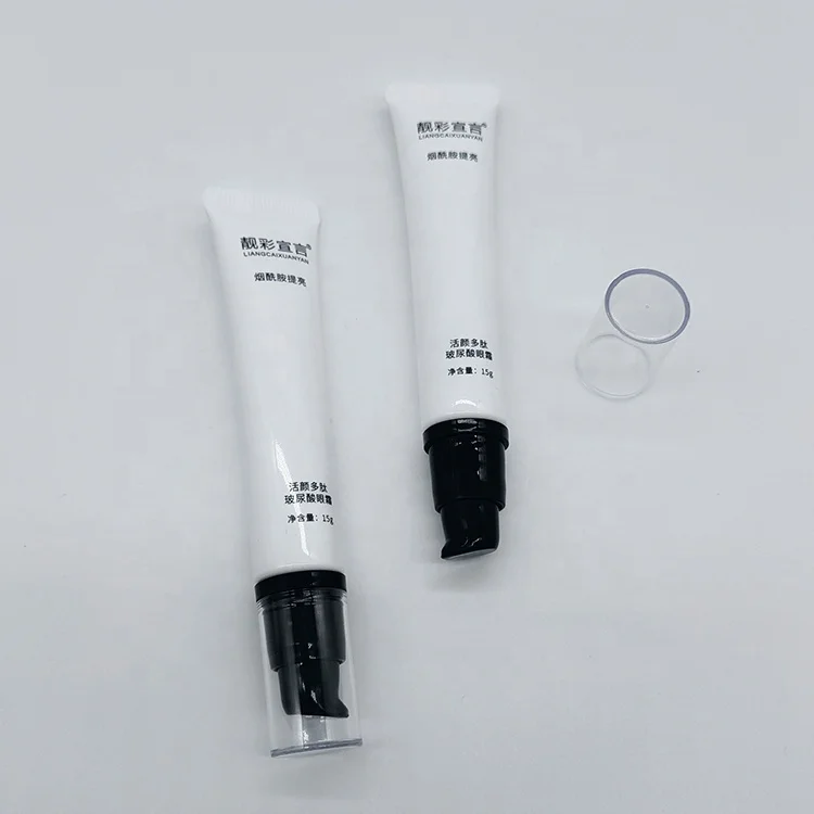 
10g 15g 25g 30g Customized White Soft Cosmetic Tube 15ml With Pump 