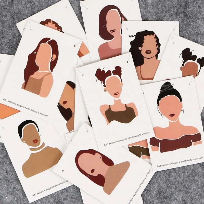 Custom Logo brand paper jewelry display packaging card Earring Necklace Display packing Jewelry cards